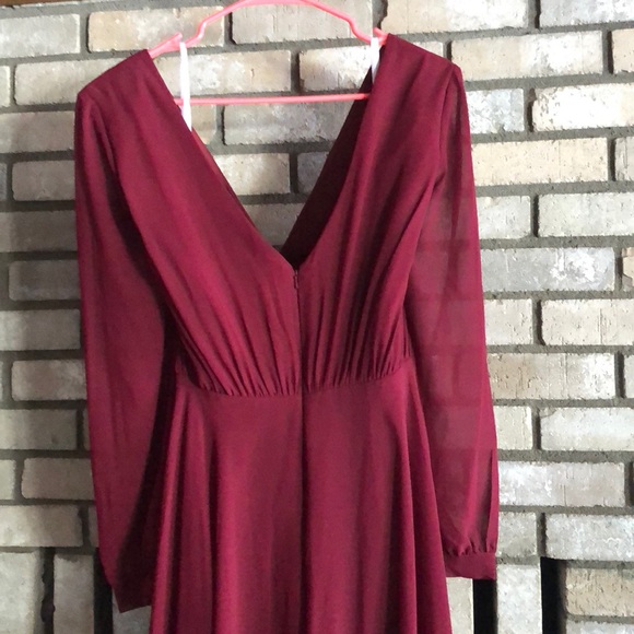 Wine Colored Bridesmaid Dress - Picture 3 of 4